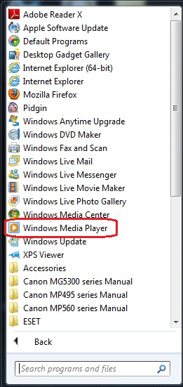 Windows 7 Programs, Windows Media Player